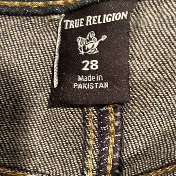 True Religion Jennie Curvy High Rise Skinny Size: W28 Color: Dark Blue Denim - Picture 11 of 13